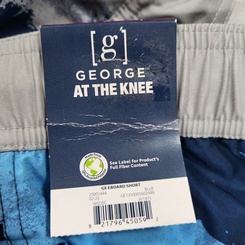 George At The Knee Men's 2XL Blue Board Swim Trunks Shorts UPF 50+ Stretch‎ - Picture 4 of 11